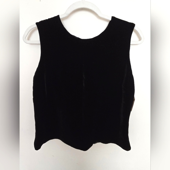 Merona black silk blend velvet sleeveless button back top deadstock | Medium - Picture 1 of 7